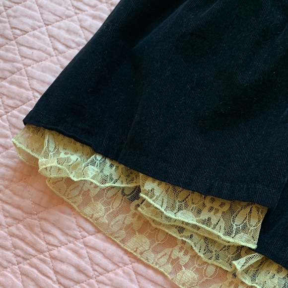 NEVADA - Fine Wale Corduroy Skirt - Brown Button-Front with lace hem - Size 16 - Picture 5 of 12